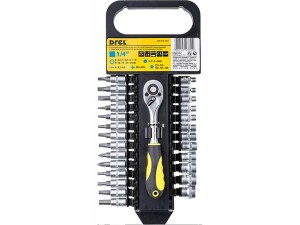 ZESTAW KLUCZY NASADOWYCH KLUCZE Z GRZECHOTKĄ 1/4