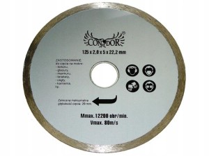 TARCZA DIAMENTOWA 125 x 22.2 mm, PEŁNA