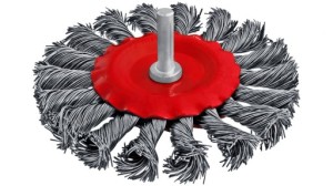 Szczotka TARCZOWA 75mm na wiertarkę drut splatany 