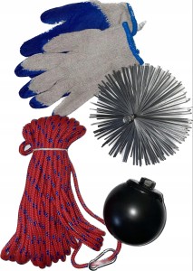 ZESTAW DO CZYSZCZENIA KOMINA KULA 2,5 SZCZOTKA 125