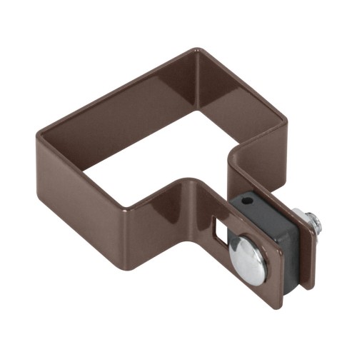 Obejma słupka POCZĄTKOWA 60X40 - BRĄZ Obejma początkowa kompletna do montażu paneli ogrodzeniowych na słupku.