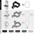 Różnice - montaż - Obejma słupka POCZĄTKOWA 60X40 - BRĄZ Obejma początkowa kompletna do montażu paneli ogrodzeniowych na słupku.