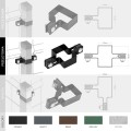 Obejma słupka PRZELOTOWA 60X40 - BRĄZ - Obejma przelotowa / pośrednia kompletna do montażu paneli ogrodzeniowych na słupku.