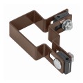 Obejma słupka NAROŻNA 60X40 - BRĄZ - Obejma narożna kompletna do montażu paneli ogrodzeniowych na słupku.