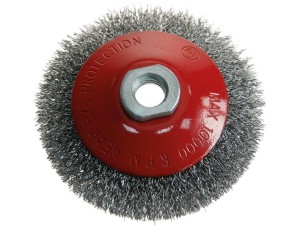 Szczotka TARCZOWA STOŻKOWA  100mm na szlifierkę 