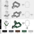 Montaż - Obejma słupka NAROŻNA 60x40 - ZIELONA do paneli ogrodzeniowych