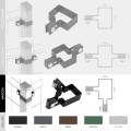Montaż  - Obejma słupka NAROŻNA 60x40 - GRAFIT do paneli ogrodzeniowych