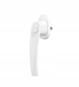 KLAMKA OKIENNA DR METALOWA Z PRZYCISKIEM BIAŁA