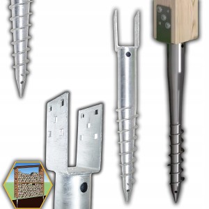 PODSTAWA SŁUPA SPIRALA ALTANY WKRĘCANA DO ZIEMI KOTWA SREBRNY 120X720