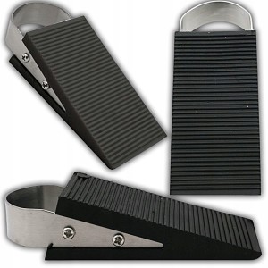 ODBOJNIK ANTYPOŚLIZGOWY ODBÓJ DRZWIOWY KLIN POD DRZWI 125x32x50 CZARNY