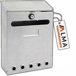 SKRZYNKA Z BLACHY NA LISTY POCZTĘ SMART SREBRNA 2 KLUCZE 25x18x5.7cm