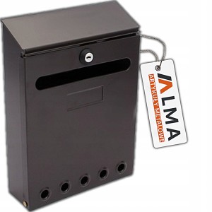 SKRZYNKA Z BLACHY NA LISTY POCZTĘ SMART BRĄZOWA 2 KLUCZE 25x18x5.7 cm