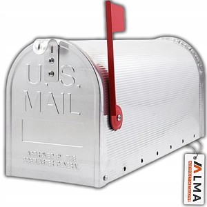 SKRZYNKA NIERDZEWNA NA LISTY POCZTĘ NEW YORK US MAIL 22.5x17x48cm ALUMINIUM