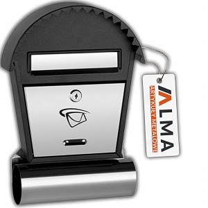 SKRZYNKA STALOWA NIERDZEWNA NA LISTY POCZTĘ B6 Z WRZUTNIKIEM KLAPĄ DOMEK