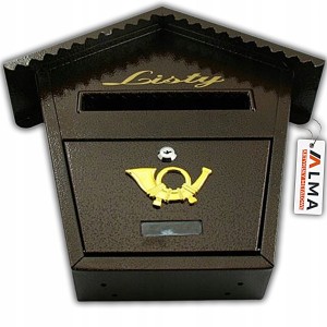 SKRZYNKA STALOWA NIERDZEWNA NA LISTY POCZTĘ B6 Z WRZUTNIKIEM KLAPĄ DOMEK