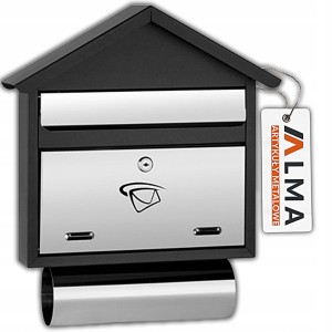 SKRZYNKA STALOWA NIERDZEWNA NA LISTY POCZTĘ C4 Z WRZUTNIKIEM I GAZETNIKIEM