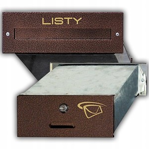 SKRZYKA NA LISTY DO MURU WMUROWANIA PRZELOWTOWA MALOWANA MIEDŹ ANTYCZNA