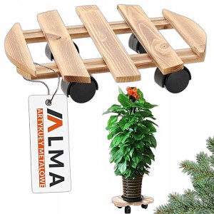 PODSTAWKA JEZDNA POD DONICZKĘ DREWNIANA OKRĄGŁA NA KÓŁKACH FI 36 CM