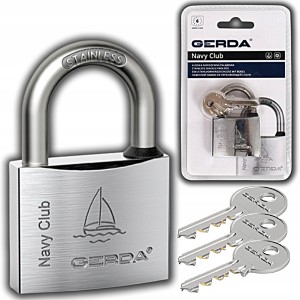 KŁÓDKA JARZMOWA PAŁĄKOWA KLUCZ GERDA STAL NIERDZEWNA 3 KLUCZE KOMPLET 50 MM