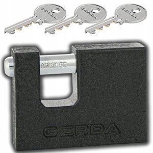 KŁÓDKA ŻELIWNA TRZPIENIOWA GERDA 80MM CZARNA ZABEZPIECZENIE POZIOM 6