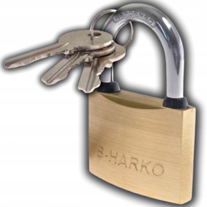 KŁÓDKA NA KLUCZ JARZMOWA PAŁĄKOWA ZATRZASKOWA B-HARKO MASYWNA 3 KLUCZE 50MM