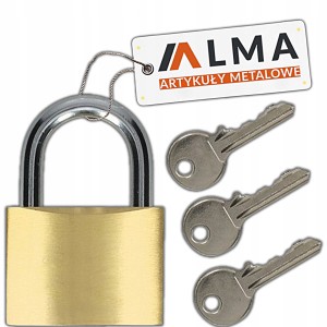 KŁÓDKA JARZMOWA PAŁĄKOWA MOSIĘŻNA SOLIDNA NA SIŁOWNIE 40mm + 3 KLUCZE