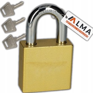 KŁÓDKA JARZMOWA PAŁĄKOWA OKSYDOWANA ZATRZASKOWA ZAMKNIĘCIE 50MM + 3 KLUCZE