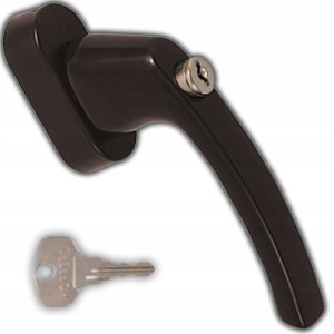 KLAMKA OKIENNA DO OKNA NA KLUCZ SECUSTIK TRZPIEŃ REG 32-42 MM ALUMINIUM