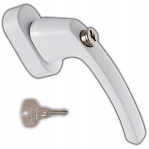KLAMKA OKIENNA DO OKNA NA KLUCZ SECUSTIK TRZPIEŃ REG 32-42 MM ALUMINIUM