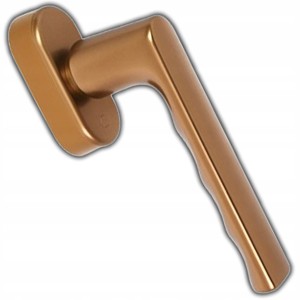 KLAMKA OKIENNA DO OKNA HOPPE SECUFORTE TRZPIEŃ REG 32-42 MM ALUMINIUM BRĄZ