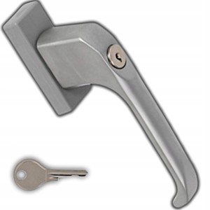 KLAMKA OKIENNA DO OKNA ZNALOWA NA KLUCZYK TRZPIEŃ L-35MM CHROM MATOWY