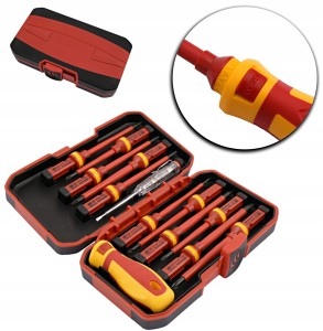 WKRĘTAKI ELEKTROTECHNICZNE IZOLOWANE ZESTAW WKRĘTAKÓW KOMPLET 13 CZĘŚCI