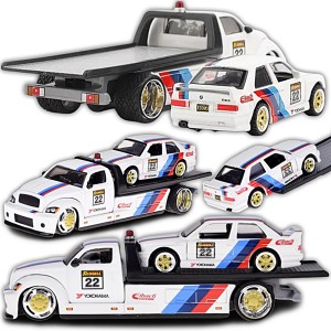 SAMOCHÓD LICENCJONOWANE AUTA METALOWE FLATBED I BMW M3 1988r 1:64