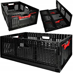 SKRZYNKA POJEMNIK SKRZYNIA GOSPODARCZA SKŁADANA AŻUROWA 46L 60x40x22cm