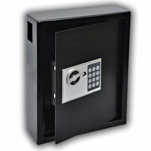 SZAFKA NA KOD SKRYTKA SEJF NA 44 KLUCZE CZARNA CAŁA METALOWA 300x365x100 MM
