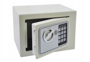 SEJF NA PIENIĄDZE KLUCZE HOME Z ZAMKIEM ELEKTRONICZNYM 230X170X170 MM BIAŁY