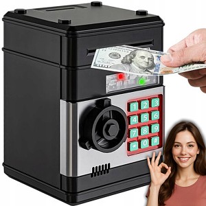 SKARBONKA SEJF - BANKOMAT ELEKTRONICZNY PIN NA BANKONOTY I MONETY PREZENT