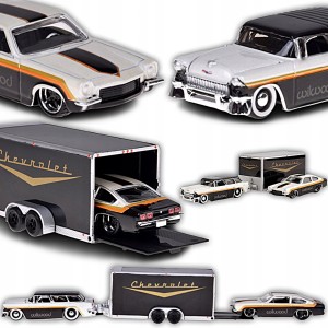 SAMOCHÓD LICENCJONOWANE AUTA METALOWE Chevrolet Nomad 1955 i Vega 1971 1:64
