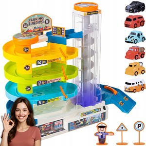 TOR PARKING SAMOCHODOWY INTERAKTYWNY DUŻY ZESTAW Z WINDĄ GARAŻ DLA DZIECI