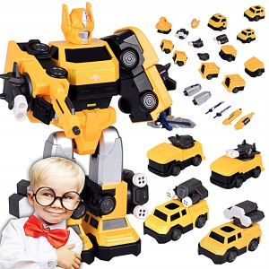 ZABAWKA FIGURKA DUŻY SUPER ROBOT MAGNETYCZY TRANSFORMER 2w1 + AKCESORIA