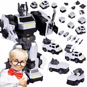 ZABAWKA FIGURKA DUŻY SUPER ROBOT MAGNETYCZY TRANSFORMER 2w1 + AKCESORIA