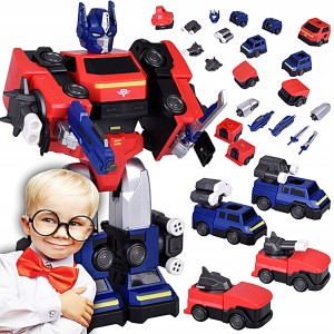 ZABAWKA FIGURKA DUŻY SUPER ROBOT MAGNETYCZY TRANSFORMER 2w1 + AKCESORIA