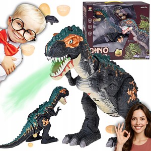 DUŻY ROBOT DINOZAUR INTERAKTYWNY CHODZI RYCZY ZNOSI JAJKA EFEKTY ŚWIETLNE