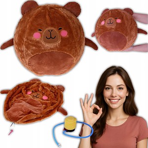 WIELKA PLUSZOWA PIŁKA MASKOTKA UROCZE ZWIERZĄTKO 45CM POMPOWANA KAPIBARA