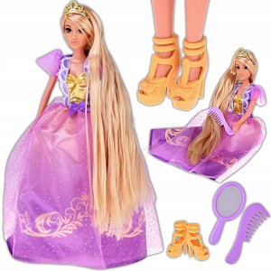 LALKA DŁUGOWŁOSA KSIĘŻNICZKA W BALOWEJ SUKNI + DODATKI UROCZY ZESTAW