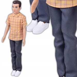 LALKA DLA DZIEWCZYNKI CHŁOPAK BRUNET W KOSZULI I CIEMNYCH SPODNIACH ZABAWKA