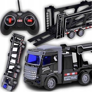 TIR Z LAWETĄ STEROWANY POJAZD NA PILOTA RC 27MHz LORA SAMOCHÓD CIĄGNIK