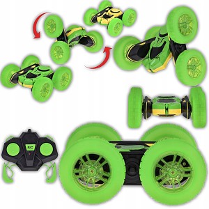 SZALONE AUTO AUTKO 360 STOPNI DWUSTRONE STUNT CAR ŚWIECĄCE KOŁA RC CAR