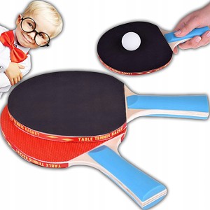 DREWNIANE RAKIETKI PALETKI DO PING PONGA + 3 PIŁECZKI ZESTAW GRACZA KOMPLET