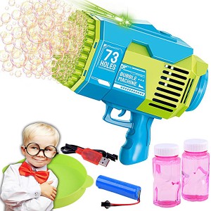 ZABAWKA PISTOLET BAZOOKA DO BAŃKI MYDLANE 73 OTWORY + 2x PŁYN DO BANIEK